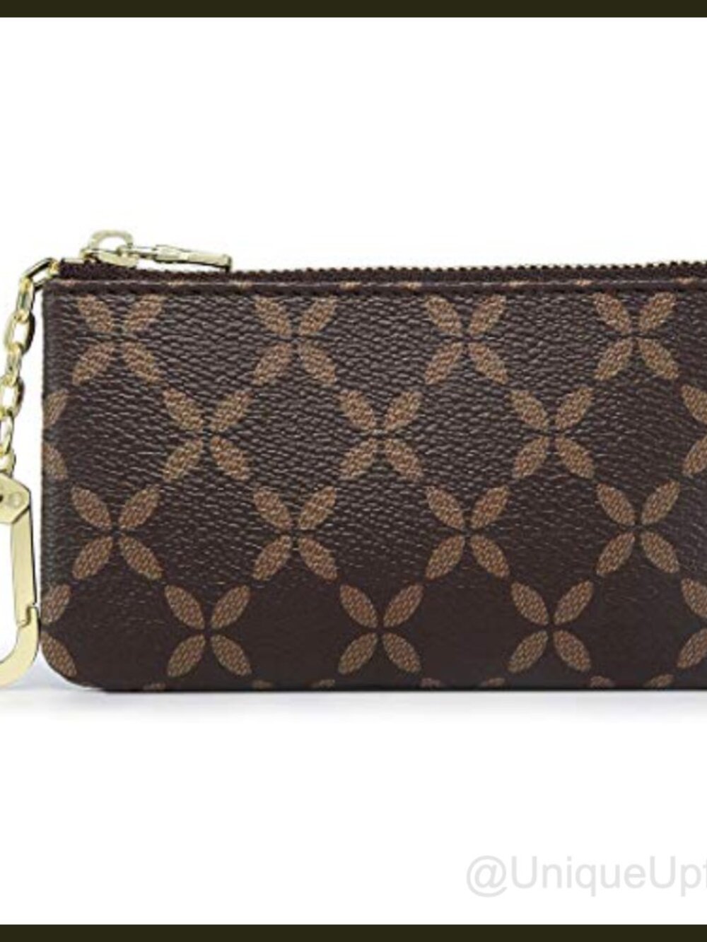 Coated Canvas Zip Key Chain Pouch Mini Coin Purse Wallet Card Holder Clasp